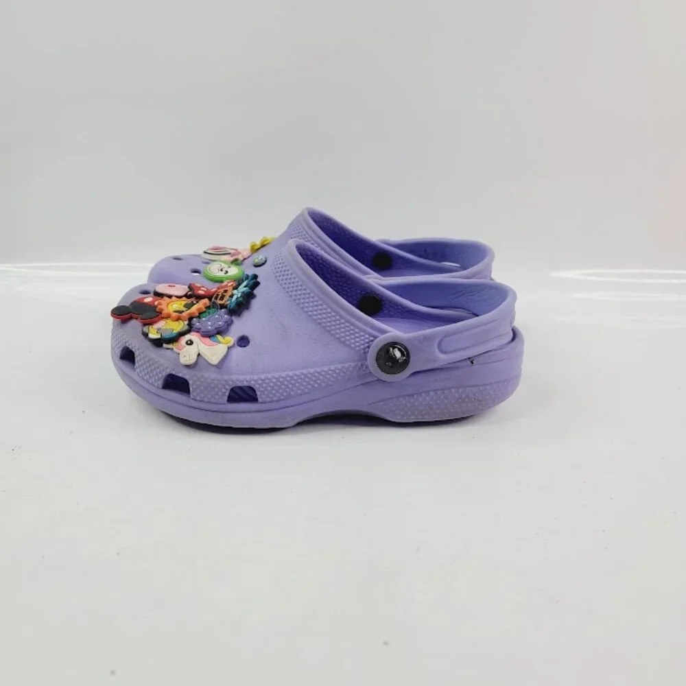 Crocs Girl's Lavender Disney Mickey Studs Classic Adjustable Casual Clog Size‎ 2